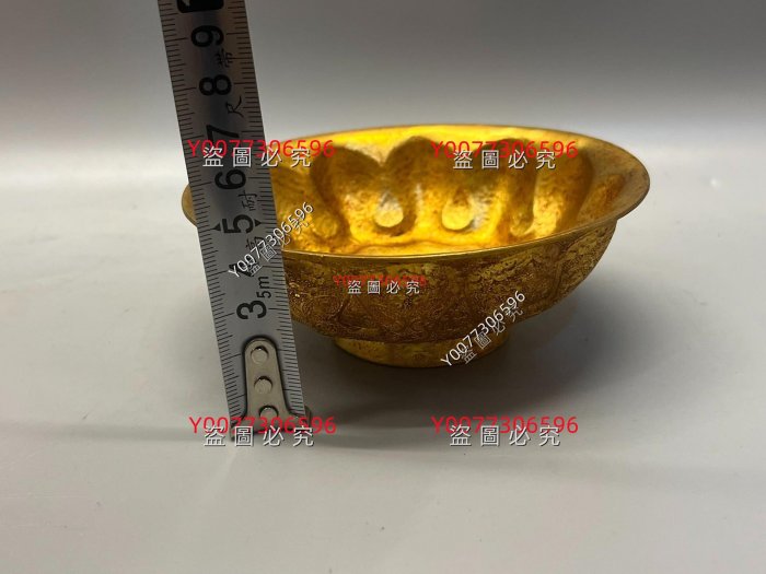 唐代花鳥紋鴛鴦蓮瓣金碗手工純銅打造通體鎏金精美收藏品擺件舊藏古玩老