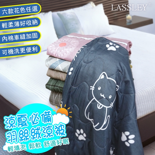LASSLEY 羽絲絨涼被(150X180cm涼被 夏被 薄被 空調被 四季被)