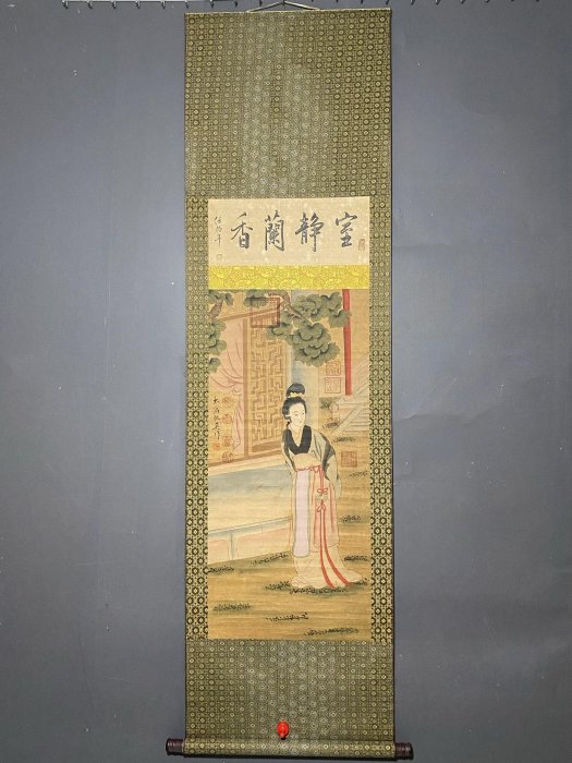 編號：14656 畫家：仇英仕女畫三尺中堂畫純手繪畫畫工精細。1 加材質