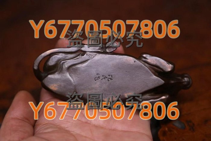 明治時代金工名家山本純民作《唐銅制臥牛銅像席鎮文鎮》 日本回流古董