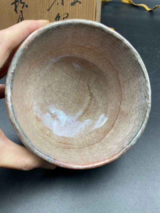 日本吉向燒七世松月作抹茶碗建水，嚴選全美品，附原供箱與貢布，收藏