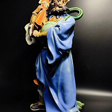 早期石灣陶老件-大型風調雨順之多聞天王#01（名家：林偉東）高45公分