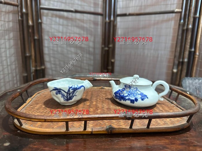 A615 唐物 煎茶道具 堤藍 茶籠 竹籠 バスケット 1客 A615 唐 【珍品