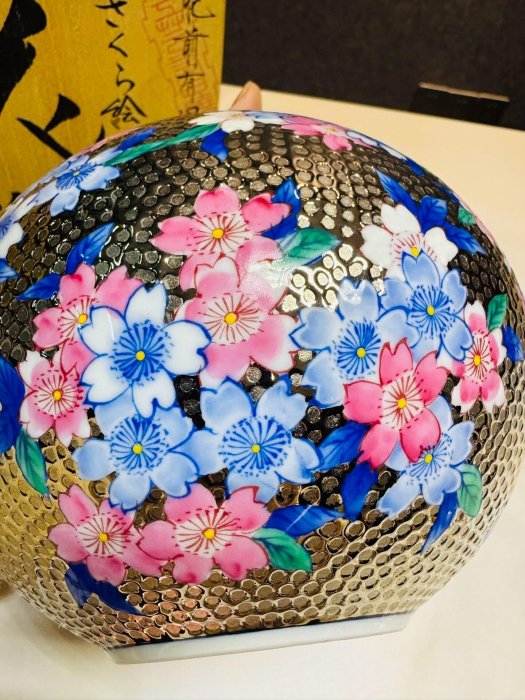 日本肥前有田燒金龍窯國寶級傳統工藝江口天童江口天童作24k金浮雕全手