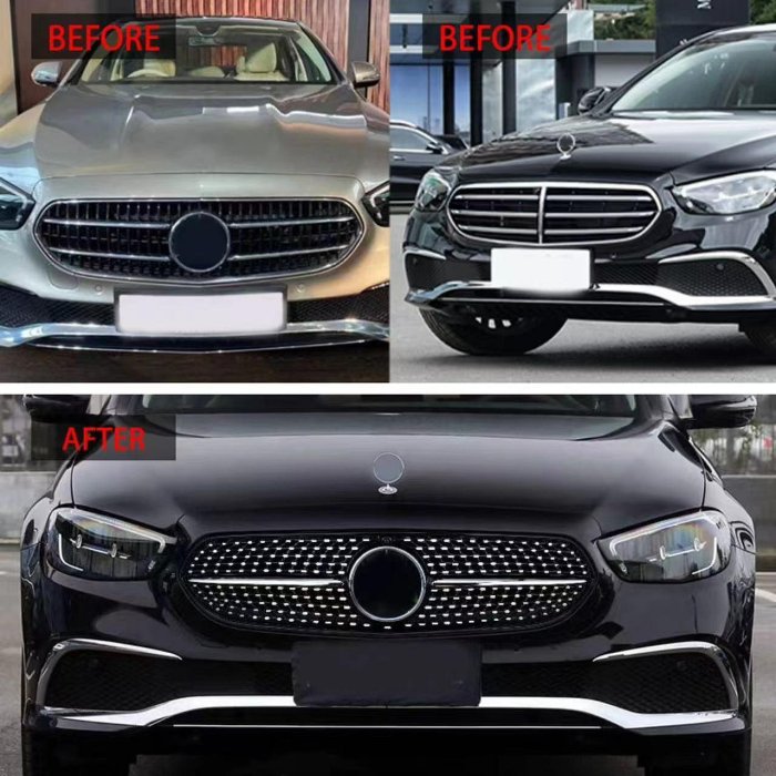 2021-2023款E級立標普通版W213改裝滿天星款水箱罩