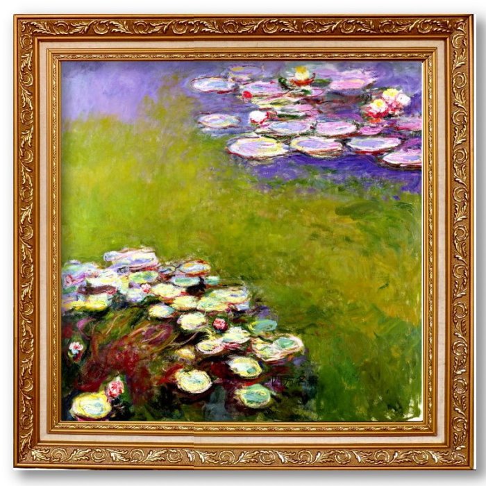 四方名畫:睡蓮蓮花池克洛德.莫內Monet 034 含實木框世界名畫大賞