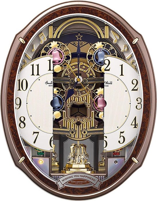 日本正版Rhythm 麗聲Small World 4MN545RH23 電波鐘音樂掛鐘時鐘日本