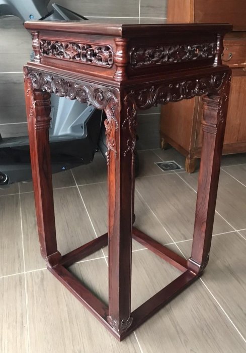 古董老件早期紅酸枝香几花几花台展示台座藝品花架盆景架几桌明式家具蘇