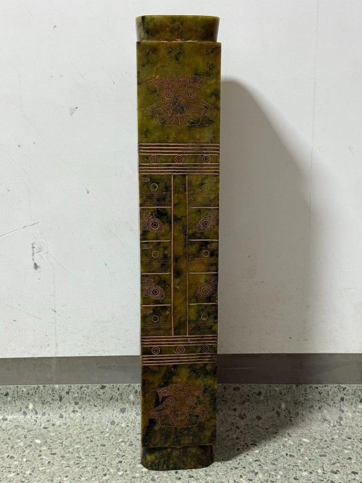 老玉古玉和田玉高古玉玉琮高70.5厘米舊藏古董古玩二手【快樂真棒