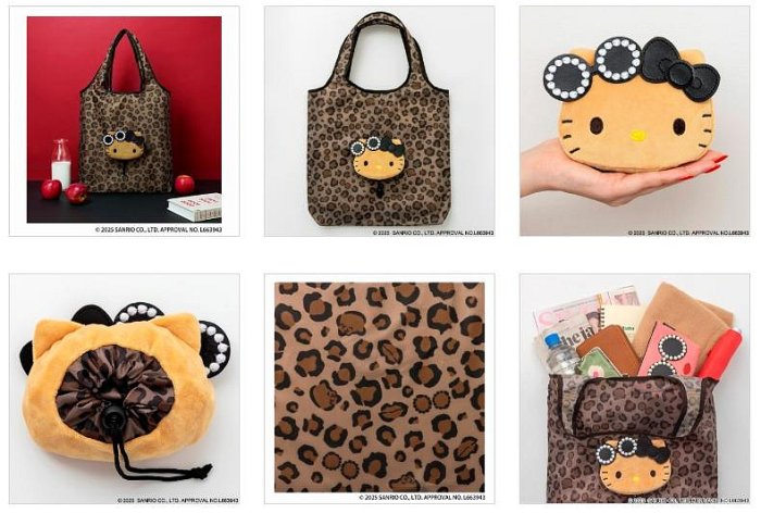 ＊日式雜貨館＊日本三麗鷗 限量款 日曬凱蒂貓 曬黑豹紋款 KITTY 購物袋 可收納購物袋 豹紋購物袋