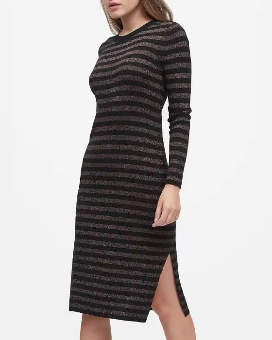 Banana Republic 亮絲條紋開衩長裙針織洋裝 598元