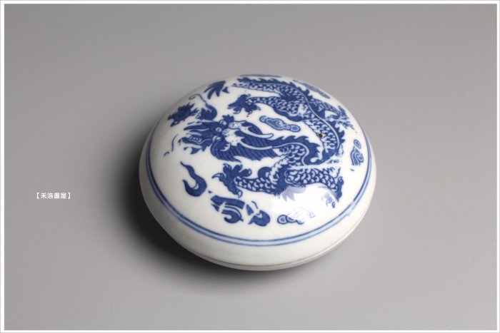 禾洛書屋】青花印泥盒〈外徑9cm〉(適用三兩印泥)瓷印盒/印缸/香盒
