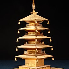8/24結標日本鍍金五重塔開運置物ADH0704 -置物干支獸首面具風鈴根雕