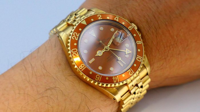 【美好時光】勞力士ROLEX極品老金勞16718虎眼色面全金款GMT( 16758 116718 126718參考)