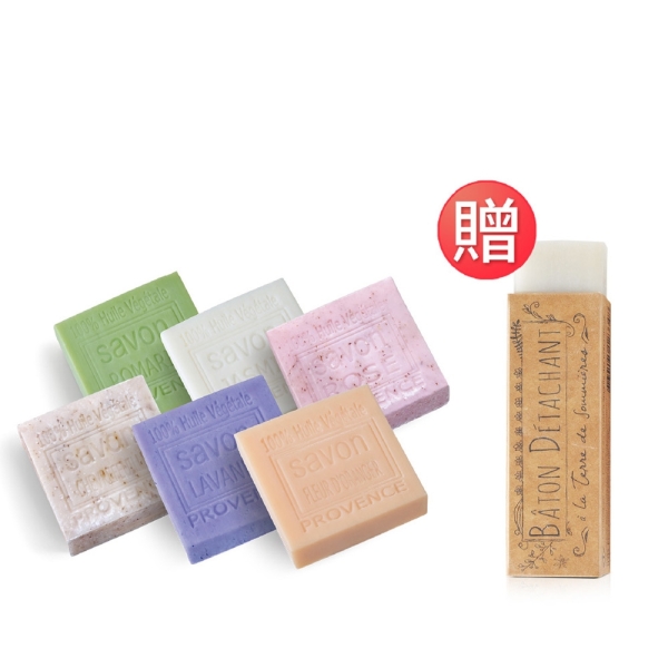 【Jollyard 潔麗雅】普羅旺斯 香氛皂七入組(玫瑰+茉莉+橙花+薰衣草+迷迭香+忍冬+魔術去污棒)