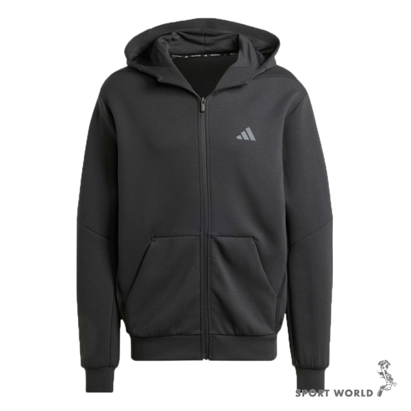 Adidas 連帽外套 男裝 排汗 黑【運動世界】IY1131