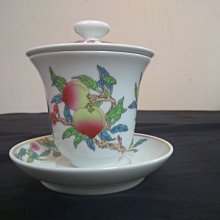 茁壯啟業》茶杯整組玉露瀘盃（蟠桃）自然窯K500 12.2x12.2x11.7