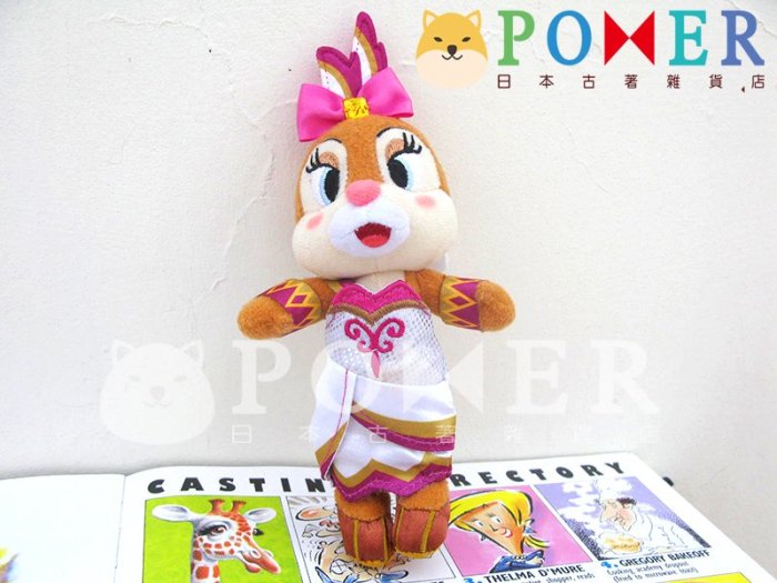 ☆POMER☆日本東京迪士尼樂園絕版正品 邦妮兔 Bunny 巴西嘉年華 熱情森巴盛裝 娃娃玩偶 吊飾 安全別針 兩用款