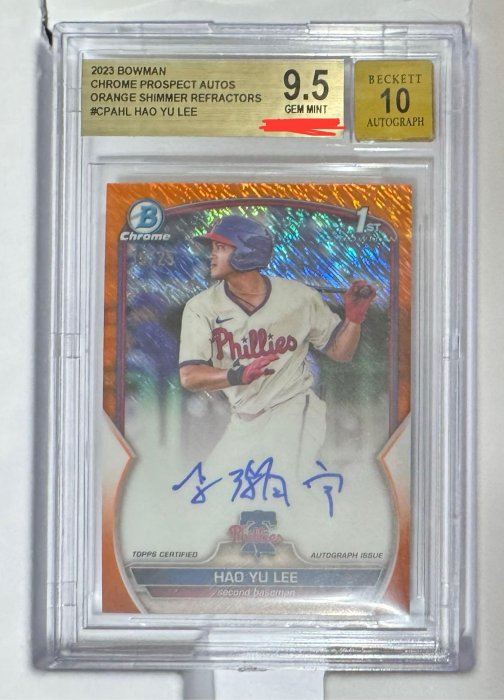 2023 Bowman Chrome Prospect 李灝宇 orange shimmer Auto /25-  BGS9.5/10