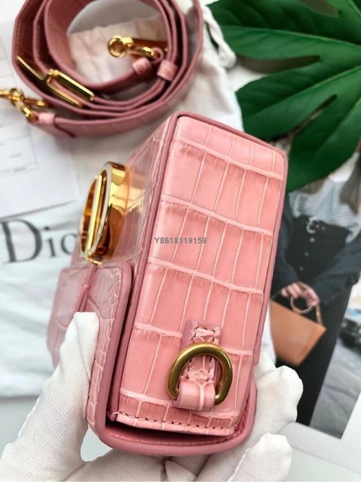 【99新】Dior迪奧鱷魚皮蒙田盒子包K345