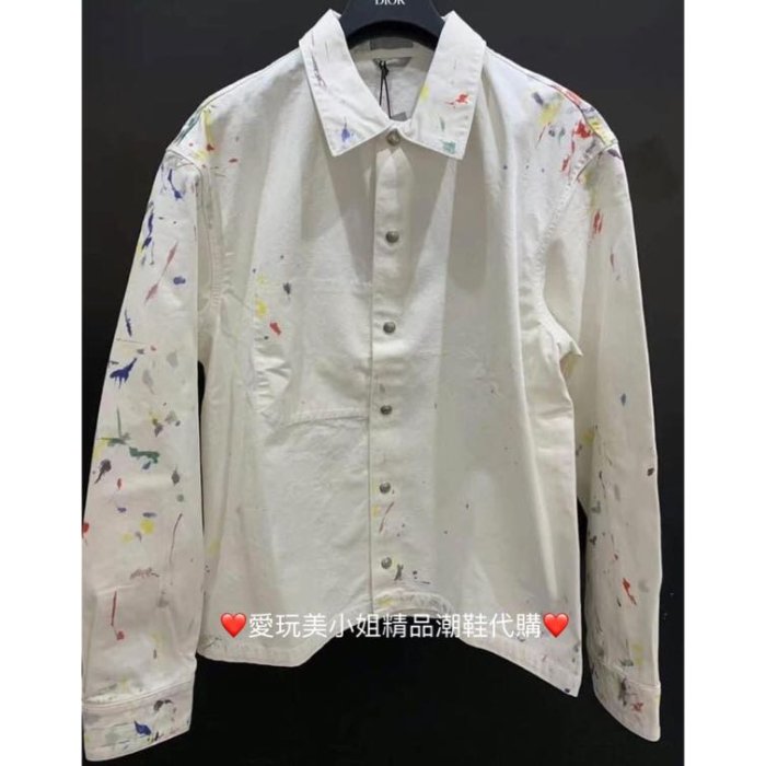 DIOR 男款 刺繡Logo 潑漆風 牛仔外套