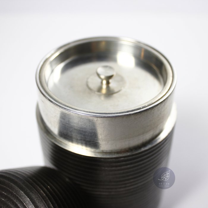 桑園の】日本高級茶道具本錫錫茶罐10cm 同心圓筒形茶罐茶入茶倉S