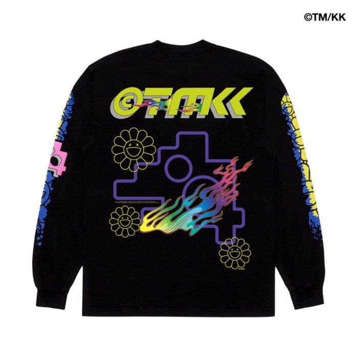 村上隆 Lewis Flame Out Longsleeve T-shirt 村上隆x Lewis Hamilton Flame Out Long Sleeve Black 薄長袖長