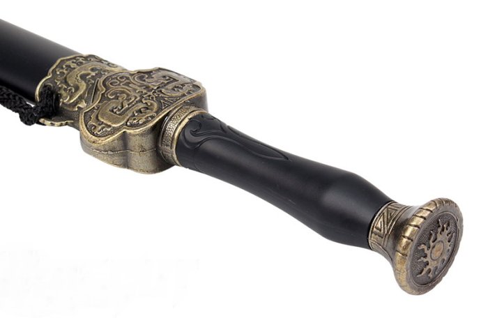 短刀，古銅製，「建安二年永寶」，時代物 短刀，古銅製，「建安二年永