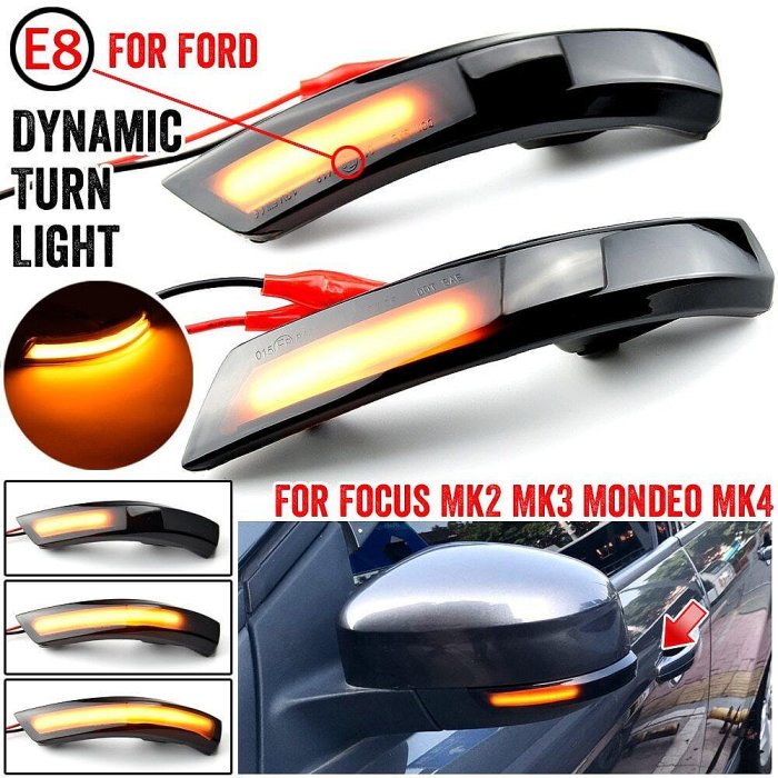 流動 直上 後視鏡 指示器 LED 動態轉向燈 福特 Focus 2 3 Mk2 Mk3 Mondeo Mk4
