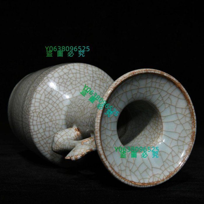 宋龍泉窯鳳耳瓶，高24cm直徑11cm，編號3 瓷器汝窯青花【古雲】2598