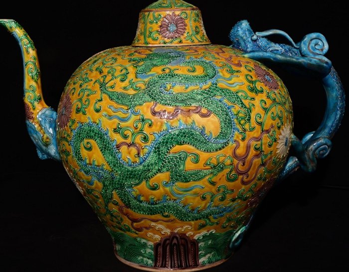 大明嘉靖年制琺華彩龍紋壺，高35×33厘米【上元雅玩堂】 | Yahoo拍賣