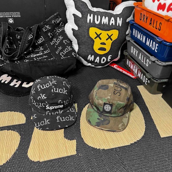 希望商店】Supreme Fuck Denim Camp Cap 13SS FUCK 丹寧滿版五分割帽