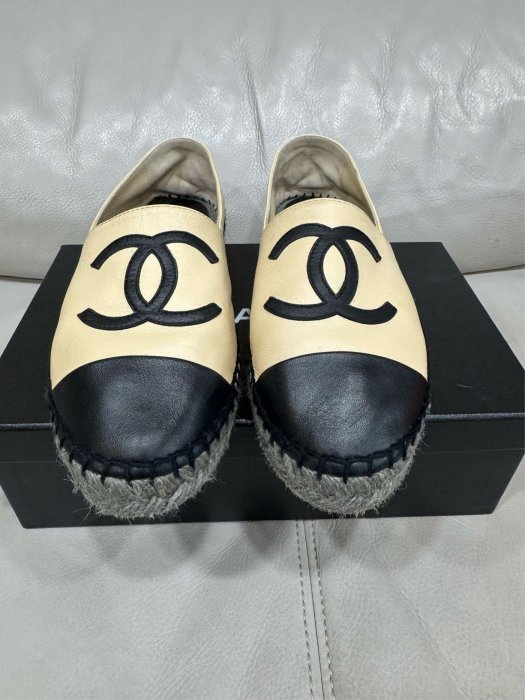 Chanel香奈兒真品 漁夫鞋草編鞋