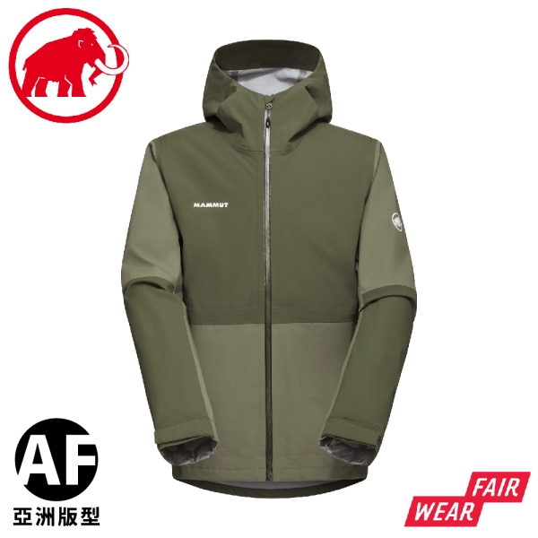 【MAMMUT 長毛象 男 Linard Guide AF 輕量防水防風連帽外套《沼澤綠/深沼澤綠》】1010-30930/軟殼