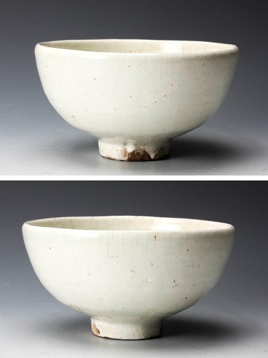 日本人間國寶原清最上位作粉引冰釉茶碗抹茶碗展覽級收藏茶器茶具日本