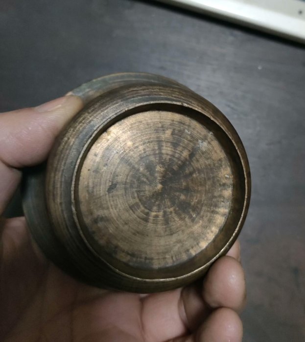清乾隆年制銅鑄香爐國工打造品相嚴選直徑9公分高5公分重172克鐘鼎風味