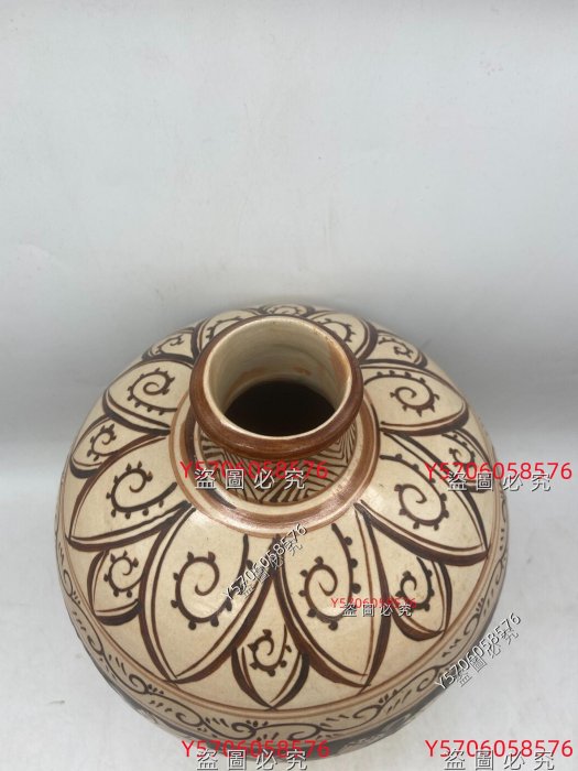 宋代吉州窯畫花大梅瓶器型優美自然全品瓷器舊藏古董古玩二手【快樂真棒