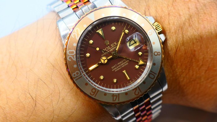 【美好時光】極品朱砂紅鉚釘面五珠帶版本1978年份ROLEX勞力士1675 nipple dial ( 16753 16750 參考)