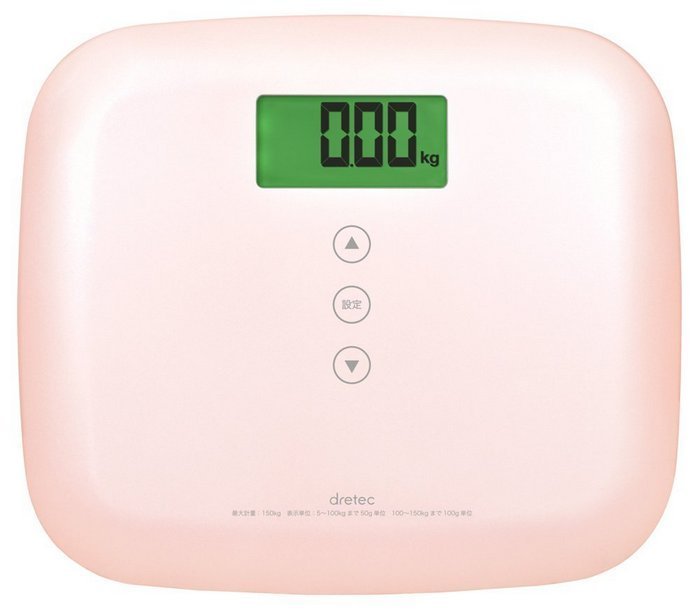 【大頭峰電器】日本 DRETEC 亮鏡石 BMI薄型體重計-亮粉 BS-158PK