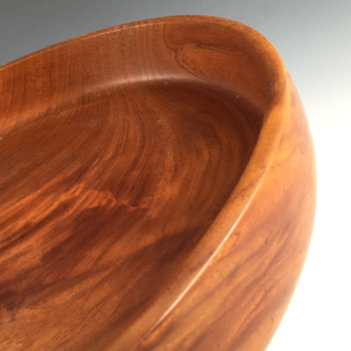 V178【紫檀製 刳貫 重厚堅牢 円式 煎茶盆 唐木 丸盆 煎茶道具】 V178【紫檀製 刳貫 重厚堅牢 円式 煎茶盆 唐木 丸盆 煎茶道具】