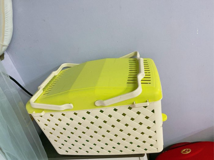 寵物*二手現貨IRIS PHC-450外出籠～綠色寵物籠～手提籠運輸籠～機車腳踏墊絕對放的下！！台中面交