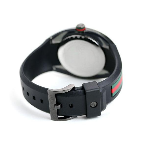 GUCCI YA137107A 古馳手錶46mm 黑色面盤黑色橡膠錶帶男錶| Yahoo拍賣