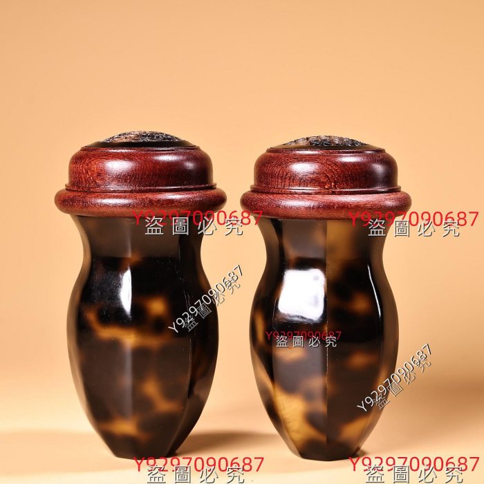 珍品收罕見鏤空雕刻玳瑁蛐蛐罐工藝精湛器型款式精美004816舊藏古玩古董