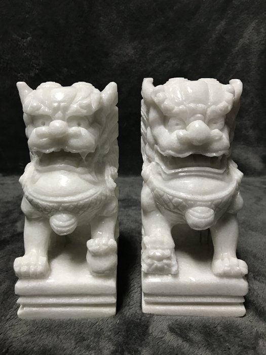 浪人藝術】~漢白玉石獅一對**高20cm | Yahoo拍賣