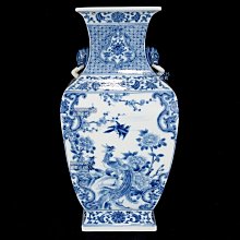 清乾隆青花凤凰牡丹纹箱器47×24×17，44001297 青花琺瑯彩五彩二手【古