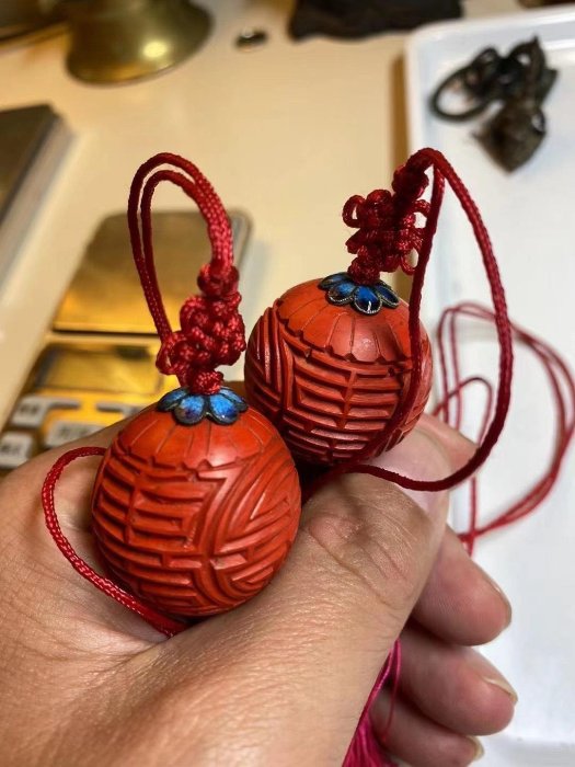 『輝』銅胎彫漆鶴文蓋物菓子器　景泰藍剔紅堆朱七宝中国美術