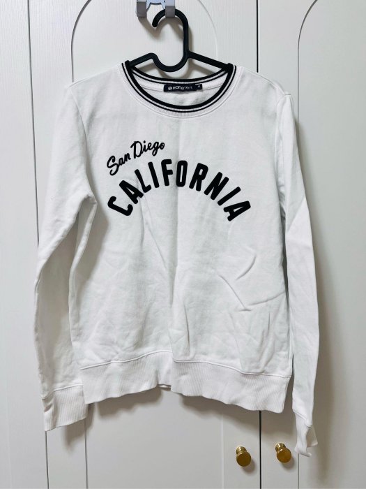 HANG TEN 白色大學棉T S號 長袖上衣 女裝 服飾 衣櫃 出清