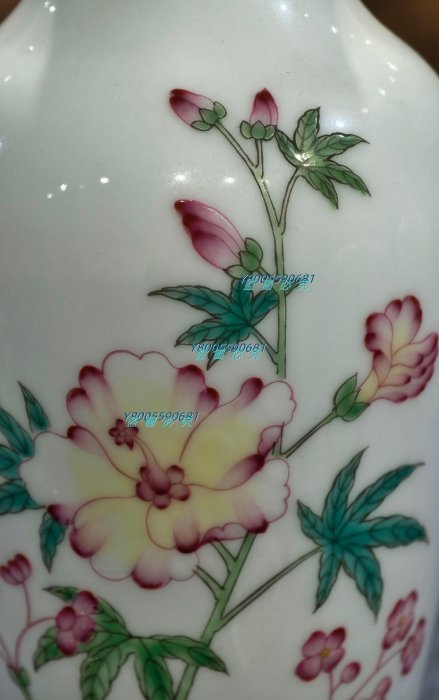 識款【大清乾隆年制】琺瑯彩描金花鳥紋賞瓶一對，瓶身125Z326987 【景