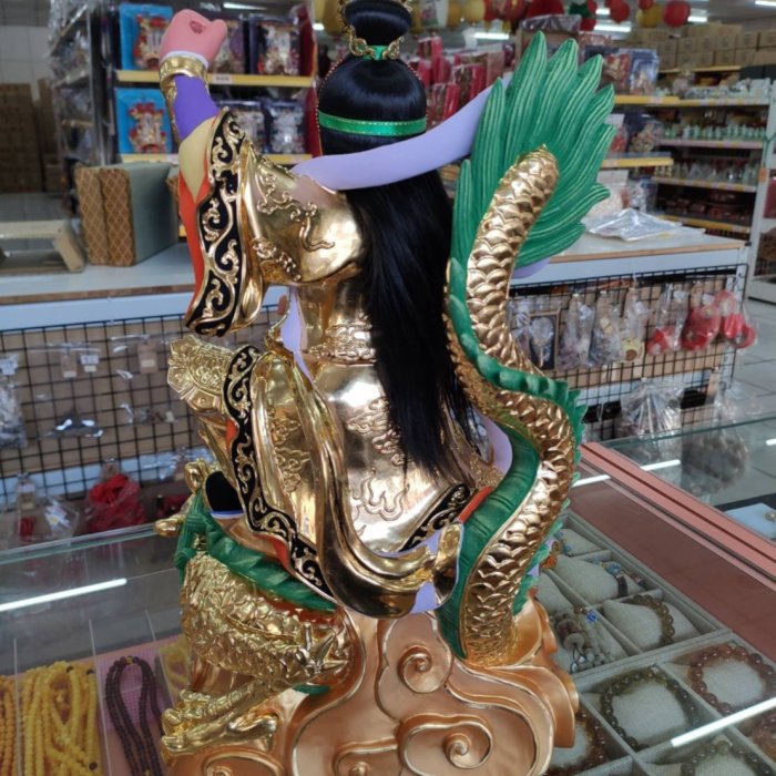 明治〜大正期・龍神「金龍太子神像」中国・台湾・踏龍太子・金龍・檜材・精密彫り 明治〜大正期・龍神「金龍太子神像」中国・台湾・踏龍太子・金龍