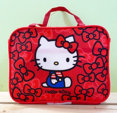 【震撼精品百貨】凱蒂貓 Hello Kitty~日本SANRIO三麗鷗 KITTY 收納袋/化妝袋-紅蝴蝶結#13059